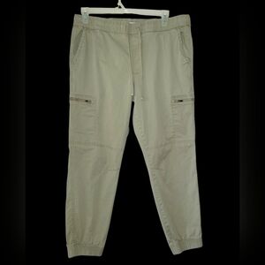 SONOMA Men's Cotton Cargo Joggers, Large, Light Beige, EUC